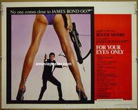 z260 FOR YOUR EYES ONLY half-sheet movie poster '81 Moore as James Bond