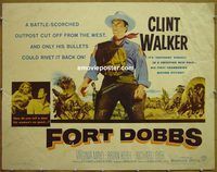 z264 FORT DOBBS half-sheet movie poster '58 Clint Walker