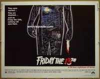 z273 FRIDAY THE 13th half-sheet movie poster '80 horror classic!