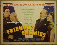 z275 FRIENDLY ENEMIES half-sheet movie poster '42 WWI, Winninger