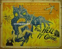 z277 FROM HELL IT CAME half-sheet movie poster '57 wild tree monster!