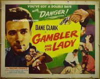 z283 GAMBLER & THE LADY half-sheet movie poster '52 Dane Clark, Chance