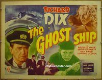 z288 GHOST SHIP half-sheet movie poster '43 Richard Dix, Wade