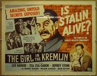 z294 GIRL IN THE KREMLIN half-sheet movie poster '57 Zsa Zsa Gabor