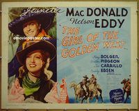 z295 GIRL OF THE GOLDEN WEST half-sheet movie poster R62 MacDonald