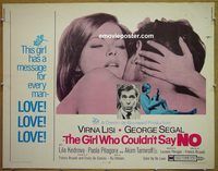 z296 GIRL WHO COULDN'T SAY NO half-sheet movie poster '69 Lisi, Segal