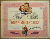 z299 GLENN MILLER STORY style B half-sheet movie poster '54 James Stewart