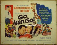 z300 GO MAN GO half-sheet movie poster '54 Harlem Globetrotters!