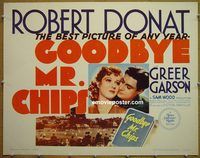 z307 GOODBYE MR CHIPS half-sheet movie poster R62 Robert Donat