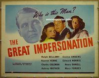 z310 GREAT IMPERSONATION half-sheet movie poster '42 Ralph Bellamy