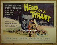 z330 HEAD OF A TYRANT half-sheet movie poster '60 Italian epic!