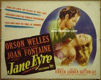 z410 JANE EYRE half-sheet movie poster '44 Orson Welles, Joan Fontaine