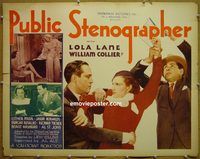 z661 PUBLIC STENOGRAPHER style A half-sheet movie poster '34 Lola Lane