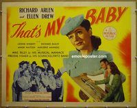 z807 THAT'S MY BABY half-sheet movie poster '44 Richard Arlen, Drew