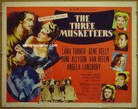 z820 THREE MUSKETEERS half-sheet movie poster R56 Lana Turner