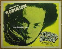 z824 TIGER SHARK half-sheet movie poster R56 Edward G. Robinson