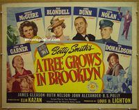 z838 TREE GROWS IN BROOKLYN half-sheet movie poster '45 James Dunn