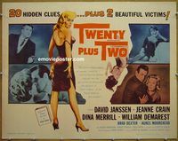 z844 TWENTY PLUS TWO half-sheet movie poster '61 Janssen, Jeanne Crain