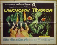 z851 UNKNOWN TERROR half-sheet movie poster '57 Mala Powers, John Howard