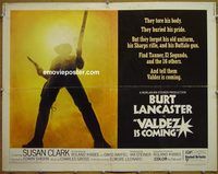 z857 VALDEZ IS COMING half-sheet movie poster '71 Burt Lancaster