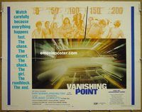 z861 VANISHING POINT half-sheet movie poster '71 car chase classic!