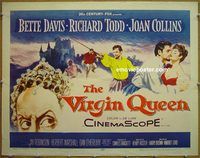 z869 VIRGIN QUEEN half-sheet movie poster '55 Bette Davis, Todd