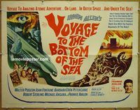 z872 VOYAGE TO THE BOTTOM OF THE SEA half-sheet movie poster '61 Pidgeon