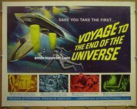 z873 VOYAGE TO THE END OF THE UNIVERSE half-sheet movie poster '64 sci-fi!