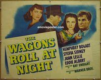 z875 WAGONS ROLL AT NIGHT half-sheet movie poster '41 Humphrey Bogart