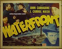 z881 WATERFRONT half-sheet movie poster '44 John Carradine, J. Carrol Naish