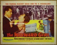 z883 WAYWARD GIRL style B half-sheet movie poster '57 sexy bad girl!