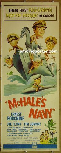 a573 MCHALE'S NAVY insert movie poster '64 Borgnine, Conway