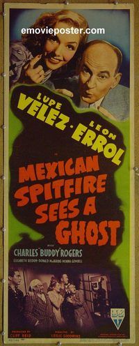 a582 MEXICAN SPITFIRE SEES A GHOST insert movie poster '42 Lupe Velez