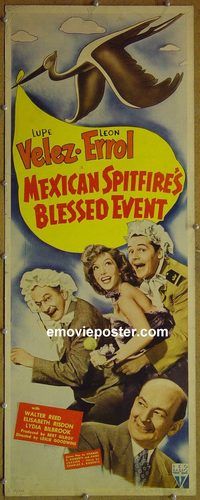 a584 MEXICAN SPITFIRE'S BLESSED EVENT insert movie poster '43 Velez