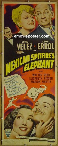 a585 MEXICAN SPITFIRE'S ELEPHANT insert movie poster '42 Lupe Velez