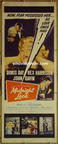 a589 MIDNIGHT LACE insert movie poster '60 Doris Day, Harrison