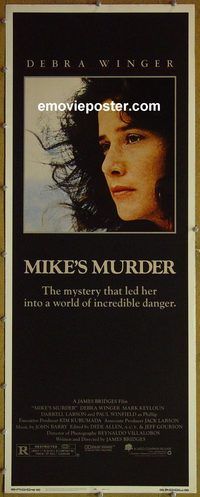 a590 MIKE'S MURDER insert movie poster '83 Debra Winger