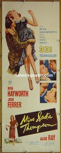 a592 MISS SADIE THOMPSON insert movie poster '54 Rita Hayworth