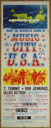 a607 MUSIC CITY USA insert movie poster '66 Loretta Lynn, country!