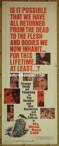 a609 MY BLOOD RUNS COLD insert movie poster '65 Troy Donahue