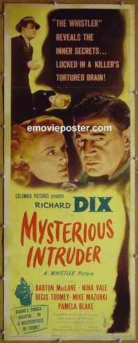 a612 MYSTERIOUS INTRUDER insert movie poster '46 Richard Dix