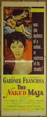 a619 NAKED MAJA insert movie poster '59 Ava Gardner, Franciosa