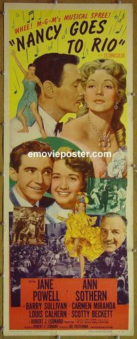 a623 NANCY GOES TO RIO insert movie poster '50 Jane Powell