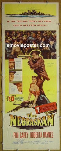 a626 NEBRASKAN insert movie poster '53 3D Carey, Roberta Hayes