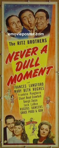 a628 NEVER A DULL MOMENT insert movie poster '43 Ritz Brothers