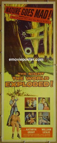 a640 NIGHT THE WORLD EXPLODED insert movie poster '57 Kathryn Grant