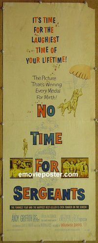 a643 NO TIME FOR SERGEANTS insert movie poster '58 Griffith