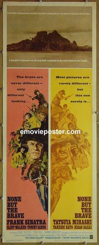 a645 NONE BUT THE BRAVE insert movie poster '65 Frank Sinatra