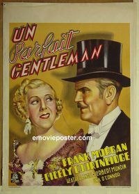 c566 PERFECT GENTLEMAN rare pre-WW2 Belgian movie poster '35 Morgan