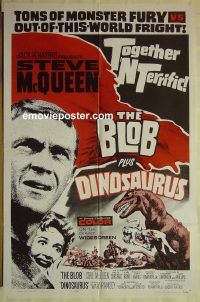 f317 BLOB/DINOSAURUS one-sheet movie poster '64 tons of monster fury!